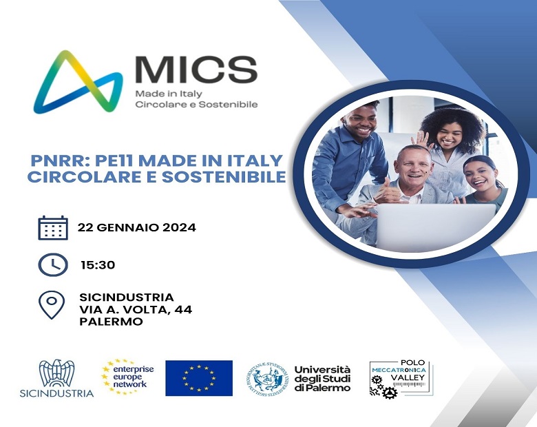 PNRR: LUNEDÌ IN SICINDUSTRIA WORKSHOP SUL PARTENARIATO ESTESO PE11 - LIVE STREAMING - 19/01/2024